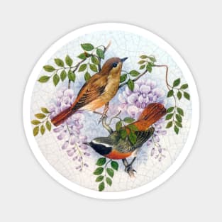 Garden Birds on Porcelain, Magnet